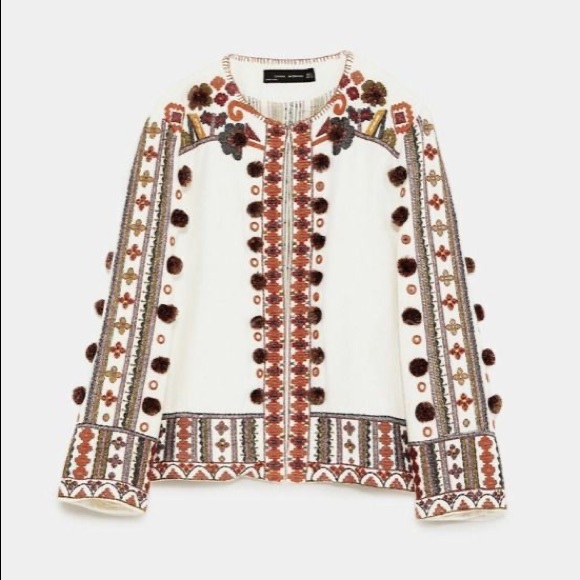 zara pom pom jacket